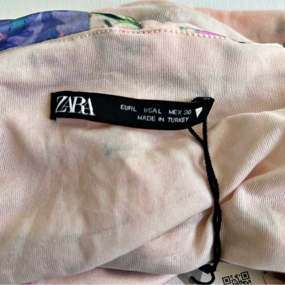 ZARA Coctil Ruched Floral Print top and Lavender Bikini NEW - Picture 7 of 7